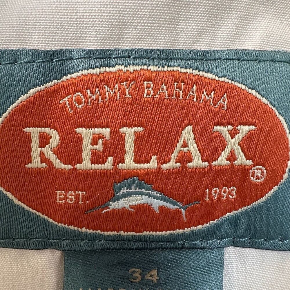Tommy Bahama Off White shorts Safari Resort Beach Vibes RELAX 10" length Size 34 - Picture 6 of 11